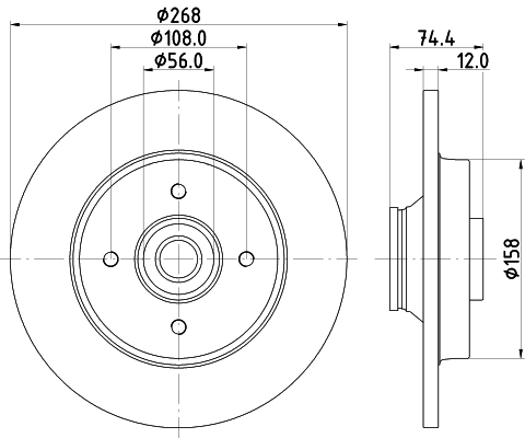 Brake Disc - 8DD 355 123-261 HELLA