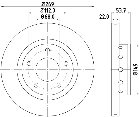 Bremsscheibe - 8DD 355 128-951 HELLA