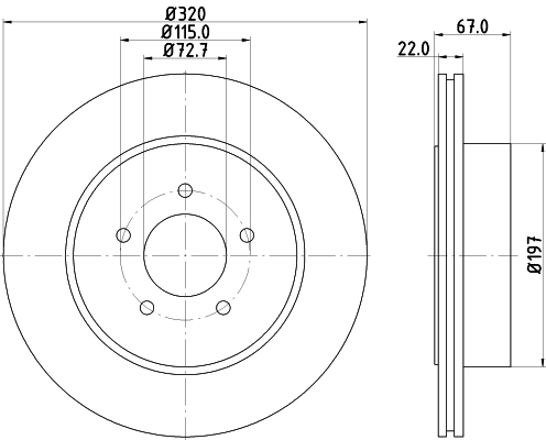 Brake Disc - 8DD 355 115-481 HELLA
