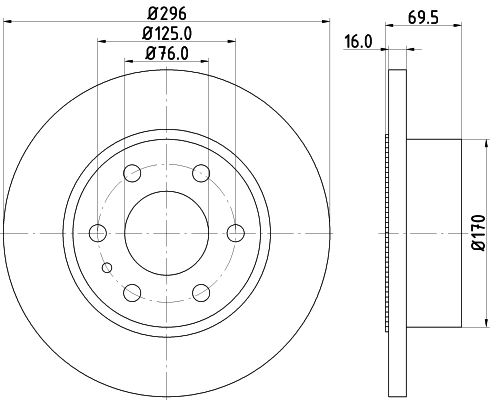 Brake Disc - 8DD 355 115-521 HELLA