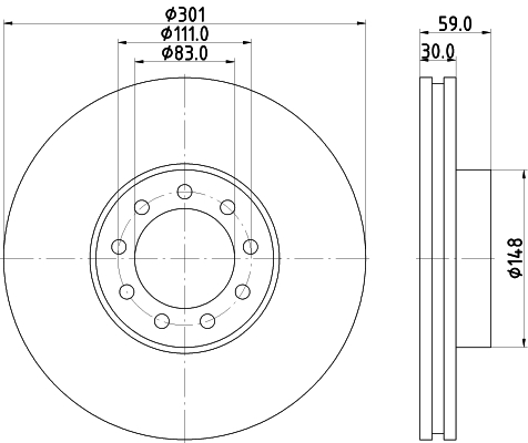 Brake Disc - 8DD 355 115-531 HELLA