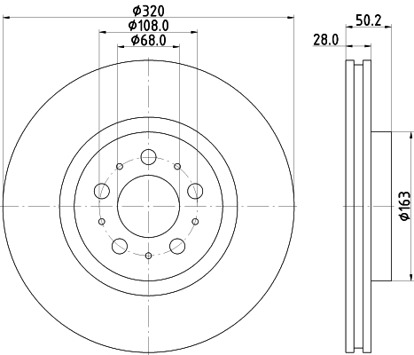 Brake Disc - 8DD 355 117-851 HELLA