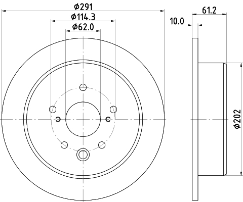 Brake Disc - 8DD 355 115-711 HELLA