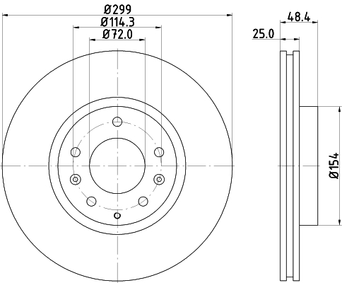 Brake Disc - 8DD 355 128-991 HELLA