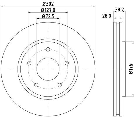 Тормозной диск - 8DD 355 115-841 HELLA
