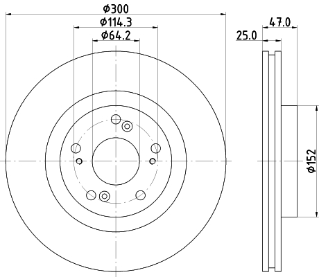 Brake Disc - 8DD 355 125-081 HELLA