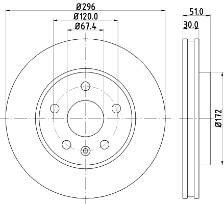Brake Disc - 8DD 355 129-081 HELLA