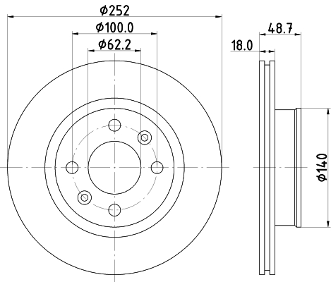 Brake Disc - 8DD 355 116-201 HELLA