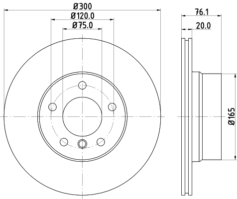 Brake Disc - 8DD 355 120-901 HELLA
