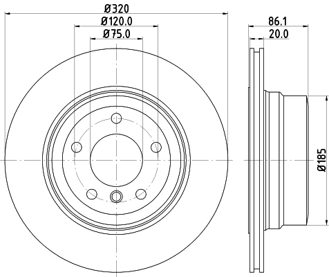 Brake Disc - 8DD 355 129-571 HELLA
