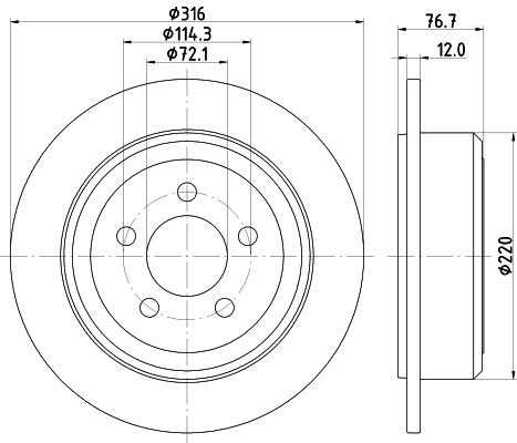 Brake Disc - 8DD 355 122-221 HELLA