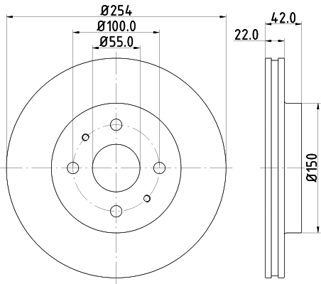 Brake Disc - 8DD 355 116-541 HELLA