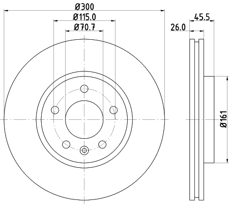 Brake Disc - 8DD 355 116-591 HELLA