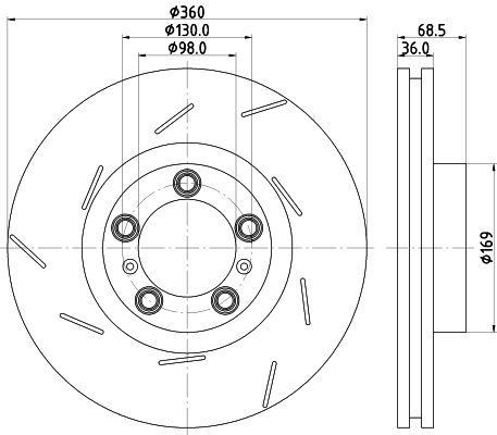 Brake Disc - 8DD 355 133-661 HELLA
