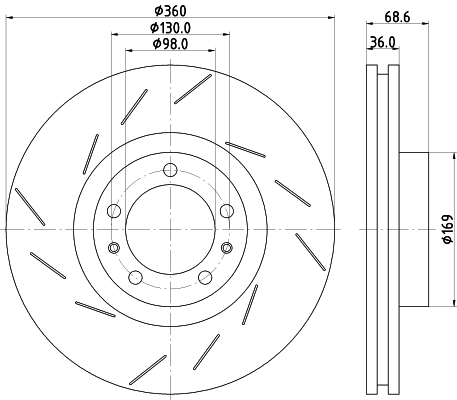 Brake Disc - 8DD 355 133-631 HELLA