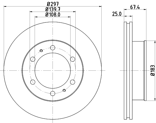 Brake Disc - 8DD 355 116-821 HELLA