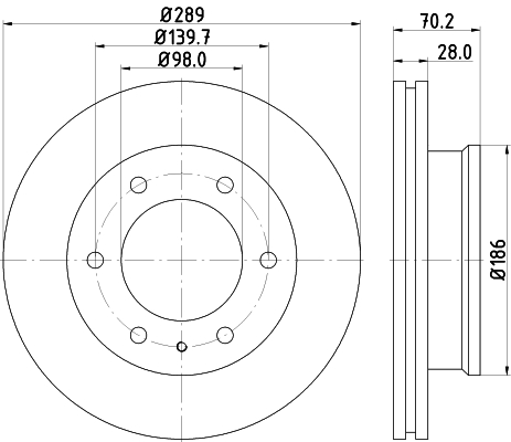 Brake Disc - 8DD 355 129-181 HELLA