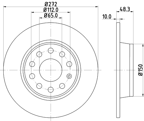 Bremsscheibe - 8DD 355 116-971 HELLA