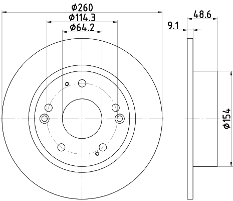 Brake Disc - 8DD 355 117-091 HELLA