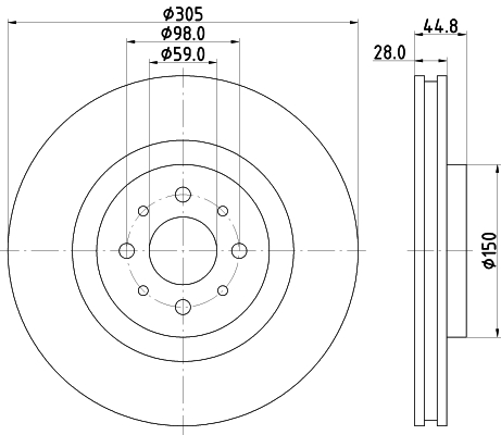 Brake Disc - 8DD 355 117-111 HELLA