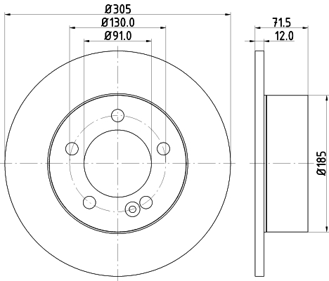 Brake Disc - 8DD 355 117-141 HELLA