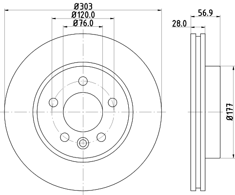 Brake Disc - 8DD 355 129-211 HELLA