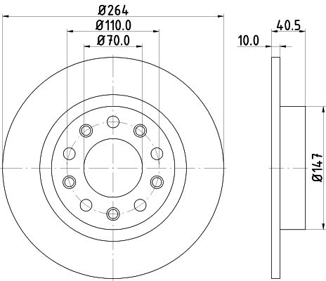 Brake Disc - 8DD 355 117-241 HELLA