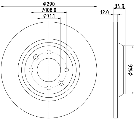 Discofreno - 8DD 355 117-291 HELLA