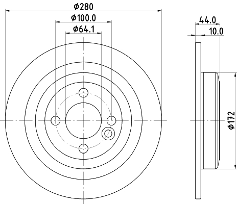 Brake Disc - 8DD 355 122-971 HELLA