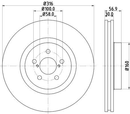 Brake Disc - 8DD 355 117-921 HELLA
