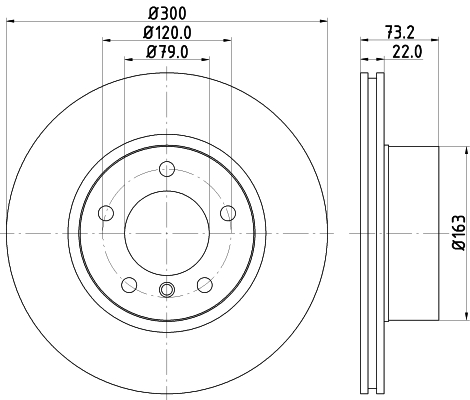 Brake Disc - 8DD 355 129-401 HELLA