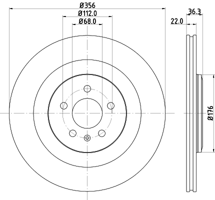Brake Disc - 8DD 355 125-551 HELLA