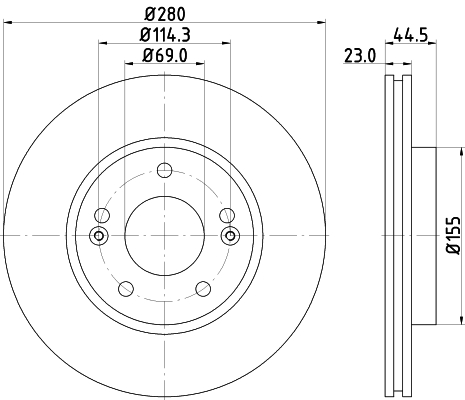 Brake Disc - 8DD 355 131-361 HELLA
