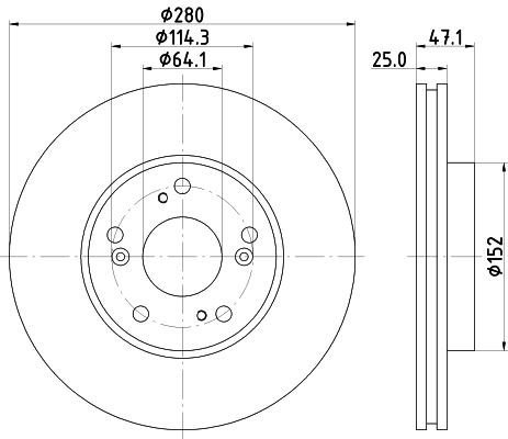 Brake Disc - 8DD 355 118-191 HELLA