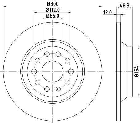 Brake Disc - 8DD 355 119-481 HELLA