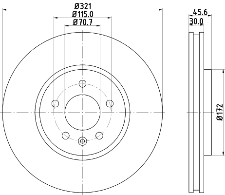 Brake Disc - 8DD 355 129-691 HELLA