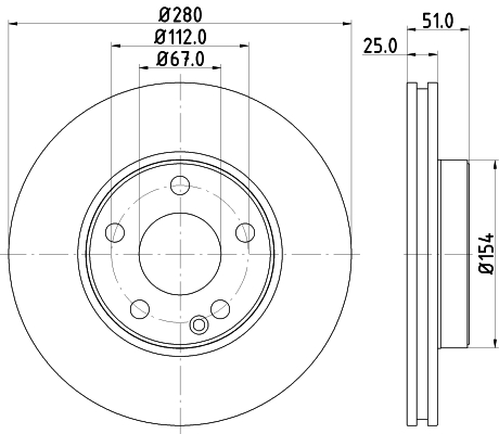 Brake Disc - 8DD 355 119-601 HELLA