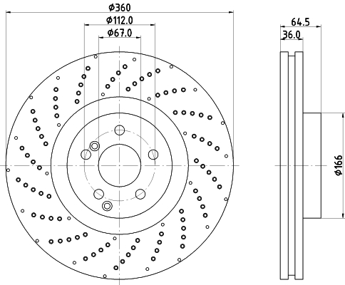 Brake Disc - 8DD 355 125-361 HELLA