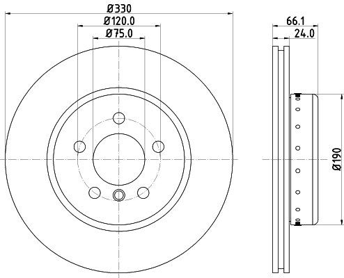 Brake Disc - 8DD 355 120-661 HELLA