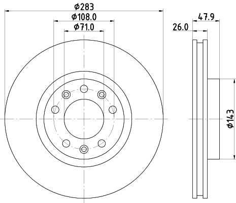 Brake Disc - 8DD 355 120-481 HELLA