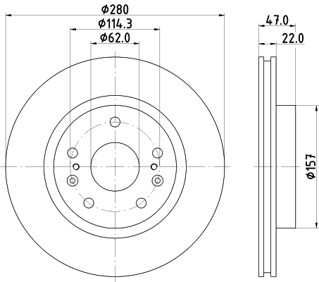 Brake Disc - 8DD 355 120-521 HELLA