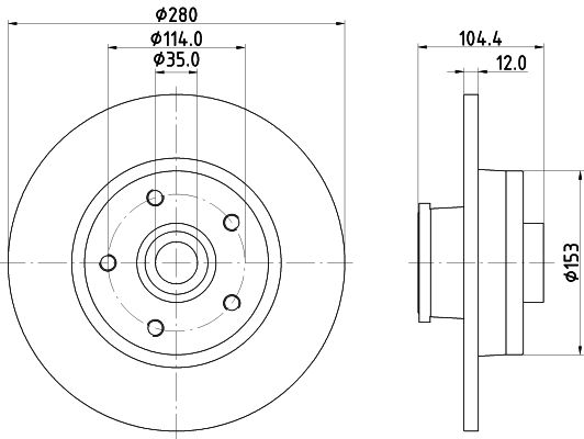 stabdžių diskas - 8DD 355 125-281 HELLA