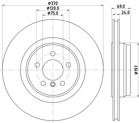 Bremsscheibe - 8DD 355 125-091 HELLA