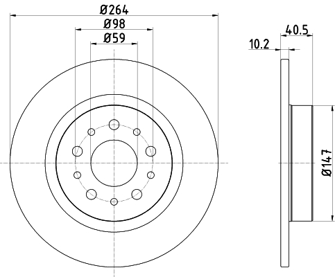 Brake Disc - 8DD 355 120-931 HELLA