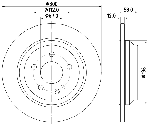 Brake Disc - 8DD 355 122-441 HELLA