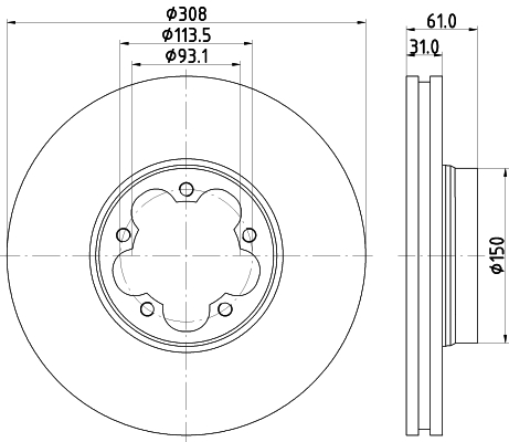 Bremsscheibe - 8DD 355 122-801 HELLA