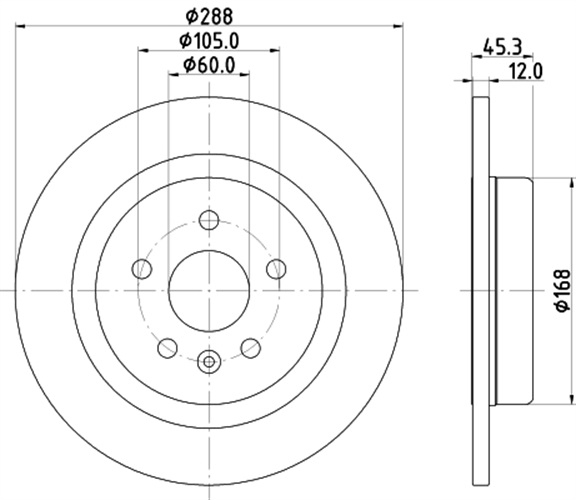 Brake Disc - 8DD 355 122-741 HELLA
