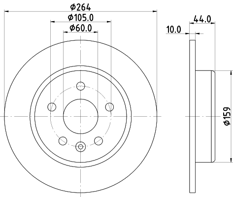 Brake Disc - 8DD 355 122-751 HELLA