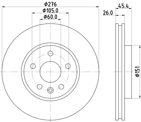 Bremsscheibe - 8DD 355 122-841 HELLA
