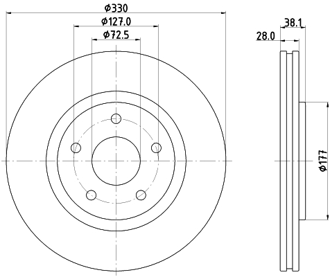 stabdžių diskas - 8DD 355 123-151 HELLA